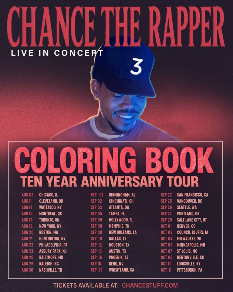 Chance The Rapper Announces The Coloring Book 10 Year Anniversary Tour ...